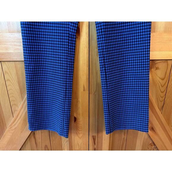 Eric Casual Straight Leg Blue Black Houndstooth Pants Size Small NWT (8735) - Picture 3 of 8
